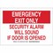 Brady Emergency Exit Sign, Plastic, 14" W, 10" H, Security Alarm Will Sound If Door Is Opened, White 127168 - alternate 1